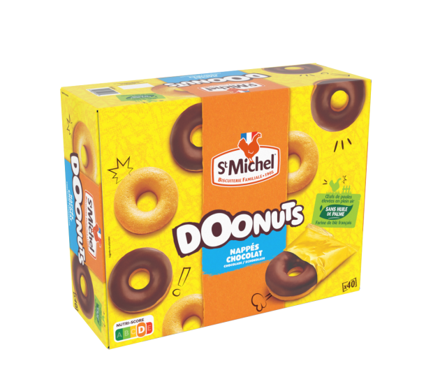 Doonuts nappés chocolat format familial (x40) 1200g - St Michel