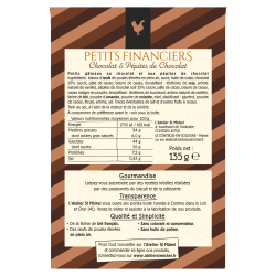 Petits financiers chocolat & pépites de chocolat - L’Atelier St Michel