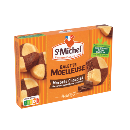 Galette moelleuse marbrée chocolat 180g - St Michel